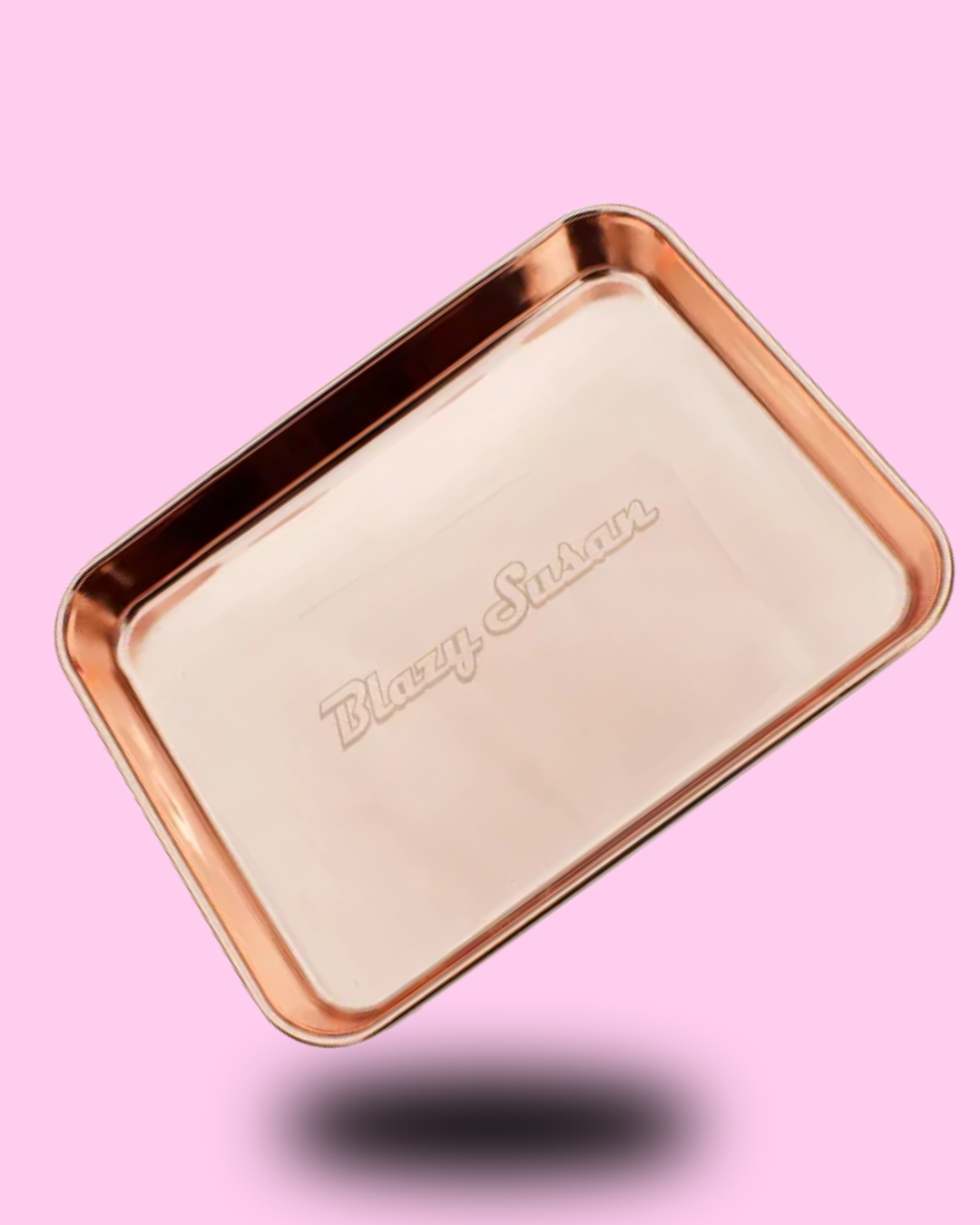 CHAROLA DE ACERO INOXIDABLE ORO ROSA